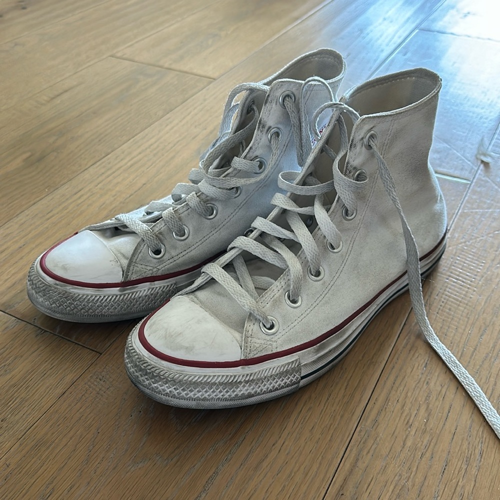 Converse white high tops